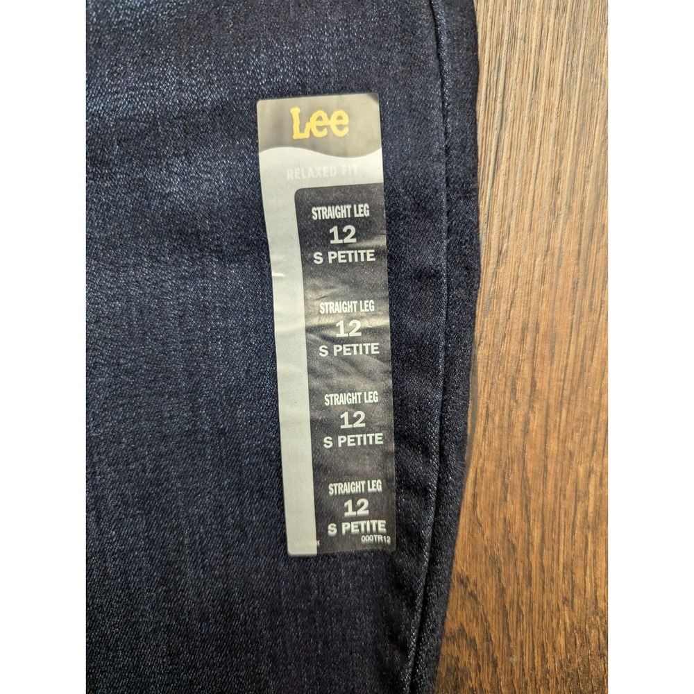 Lee Jeans Womens 12P Petite Blue Blue Relaxed Fit Straight Leg High Rise Denim - Picture 5 of 13